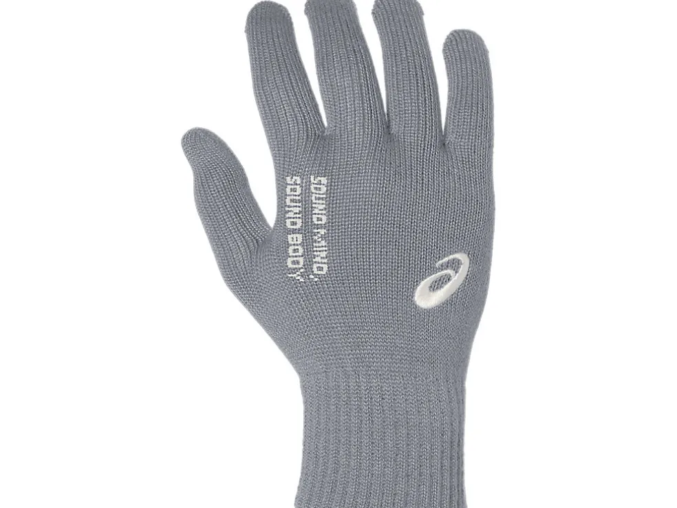 Discount ASICS UNISEX BEANIE GLOVE SET Birch/Sheet Rock