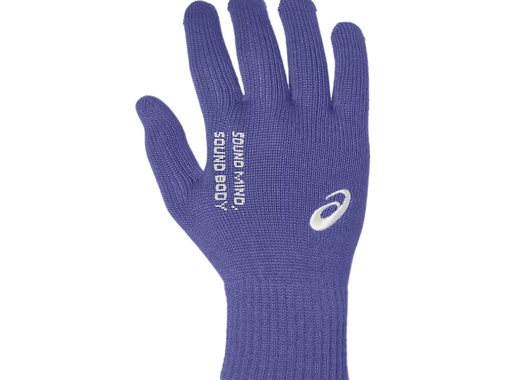 Online ASICS UNISEX BEANIE GLOVE SET Birch/Blue Violet