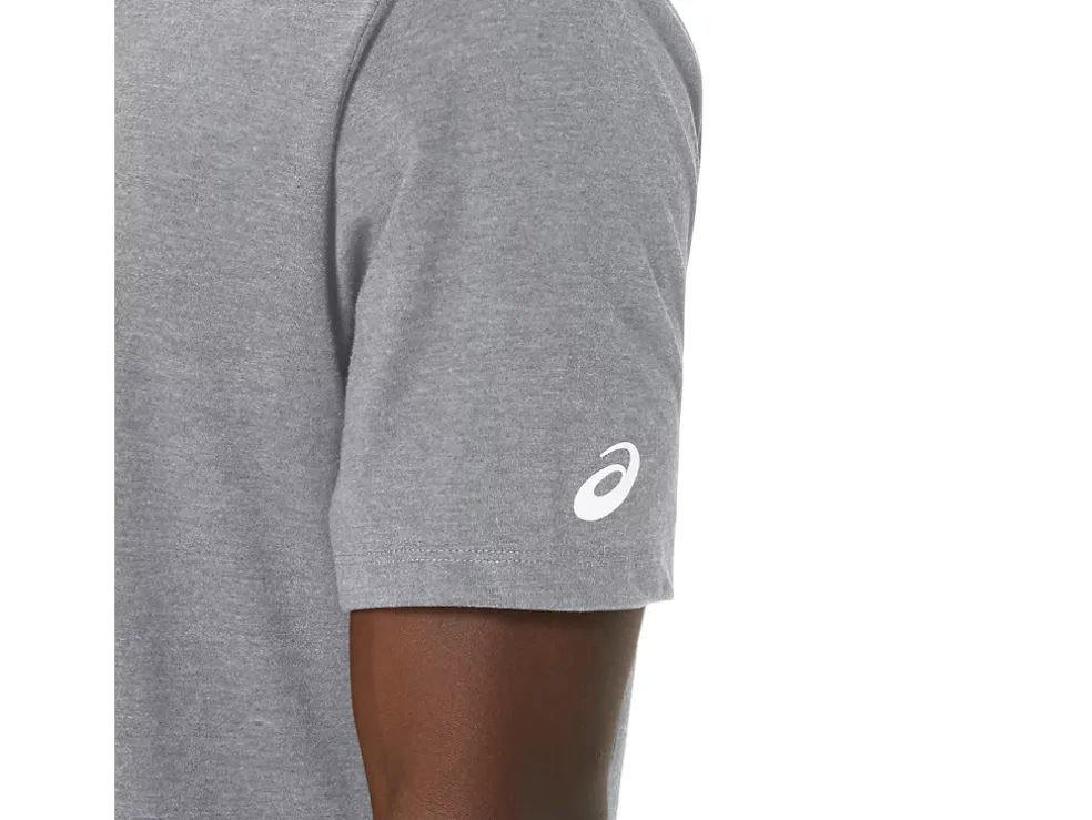 New ASICS UNISEX WRESTLING GRAPHIC TEE Mid Grey Heather