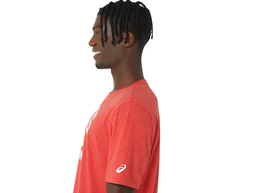 Best ASICS UNISEX WRESTLING GRAPHIC TEE Classic Red Heather