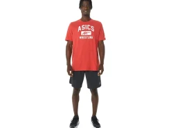 Best ASICS UNISEX WRESTLING GRAPHIC TEE Classic Red Heather