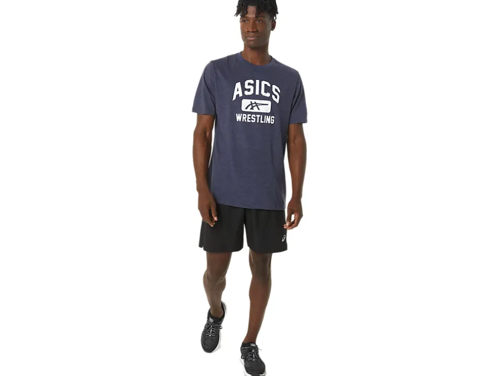 Sale ASICS UNISEX WRESTLING GRAPHIC TEE Peacoat Heather