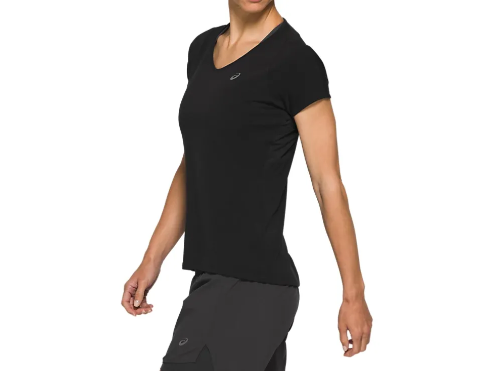 Cheap ASICS V-NECK SHORT SLEEVE TOP Performance Black
