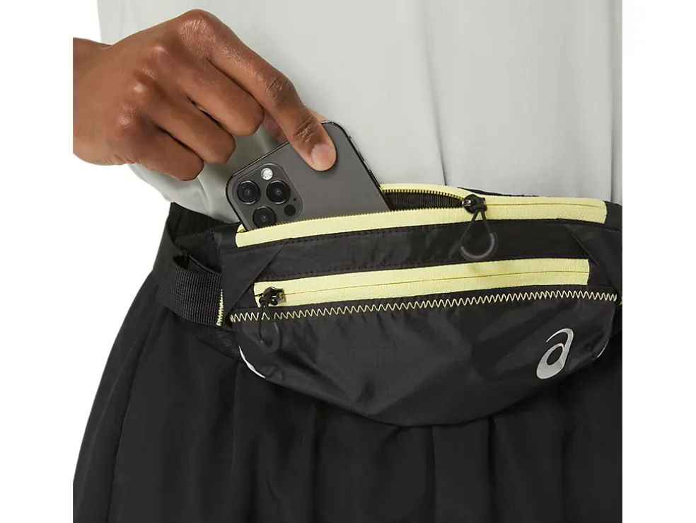 Discount ASICS WAIST POUCH LIGHT Performance Black/Glow Yellow