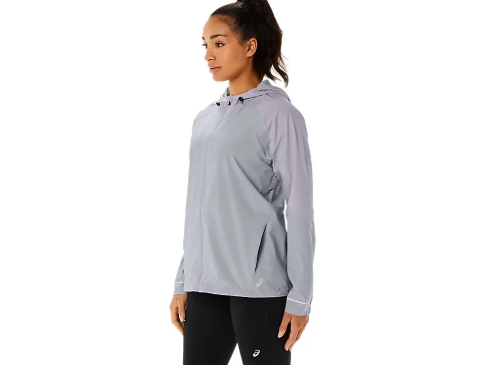 Outlet ASICS WATERPROOF JACKET Piedmont Grey/Dusk Violet