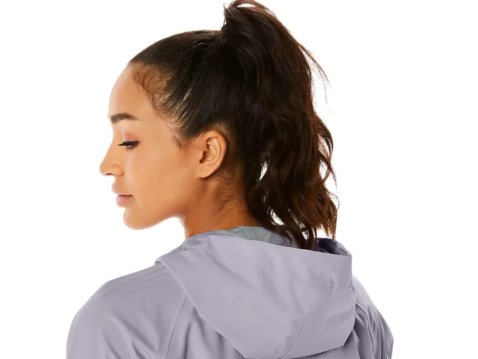 Outlet ASICS WATERPROOF JACKET Piedmont Grey/Dusk Violet