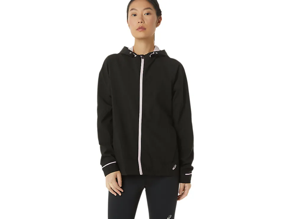 Shop ASICS WATERPROOF JACKET Performance Black/Barely Rose