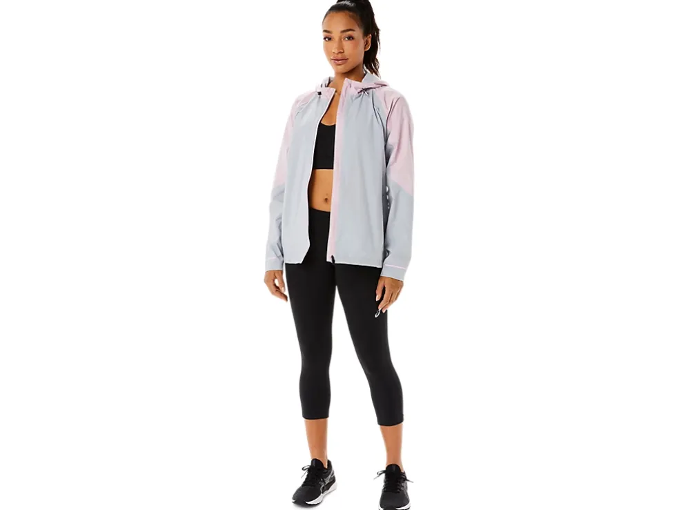 Sale ASICS WATERPROOF JACKET Piedmont Grey/Barely Rose