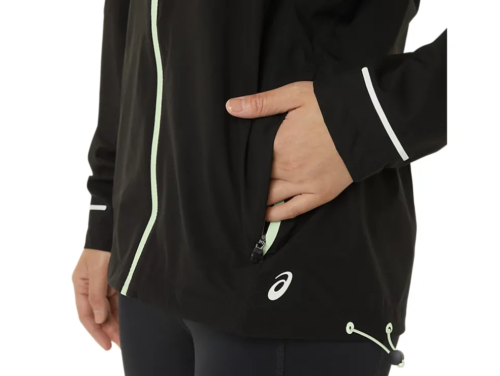 Sale ASICS WATERPROOF JACKET Performance Black/Whisper Green