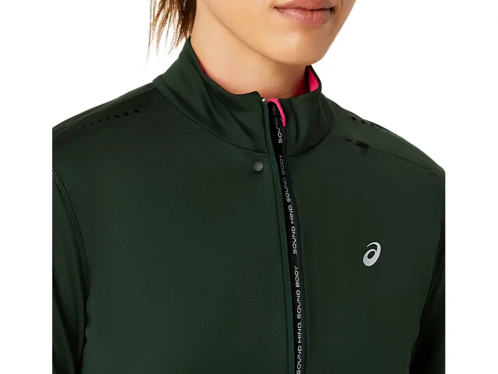 Cheap ASICS WINTER RUN 1/2 ZIP MID LAYER Rain Forest/Cedar Green