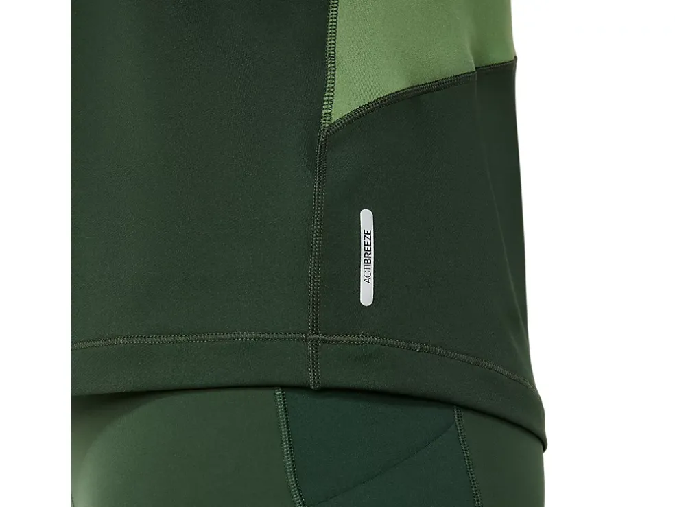Cheap ASICS WINTER RUN 1/2 ZIP MID LAYER Rain Forest/Cedar Green