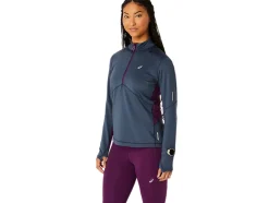 Sale ASICS WINTER RUN 1/2 ZIP MID LAYER Tarmac/Deep Mauve