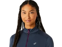 Sale ASICS WINTER RUN 1/2 ZIP MID LAYER Tarmac/Deep Mauve