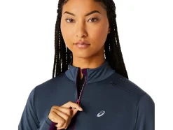 Sale ASICS WINTER RUN 1/2 ZIP MID LAYER Tarmac/Deep Mauve