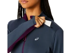 Sale ASICS WINTER RUN 1/2 ZIP MID LAYER Tarmac/Deep Mauve