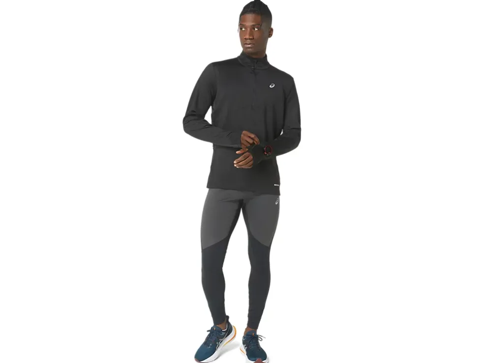 Store ASICS WINTER RUN 1/2 ZIP MID LAYER Performance Black/Graphite Grey