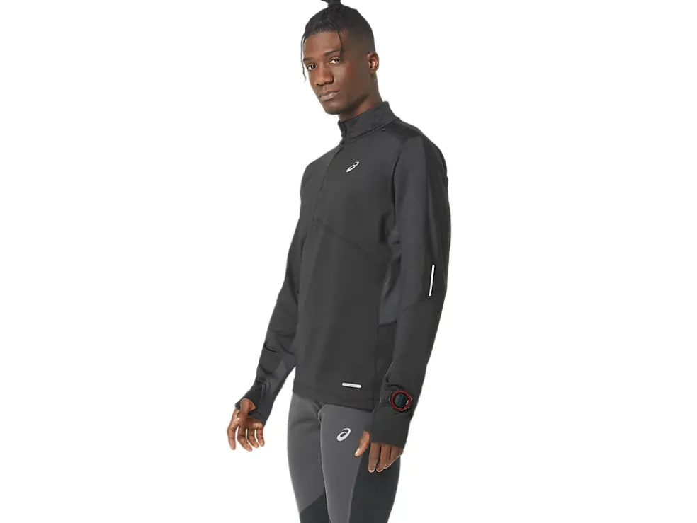 Store ASICS WINTER RUN 1/2 ZIP MID LAYER Performance Black/Graphite Grey