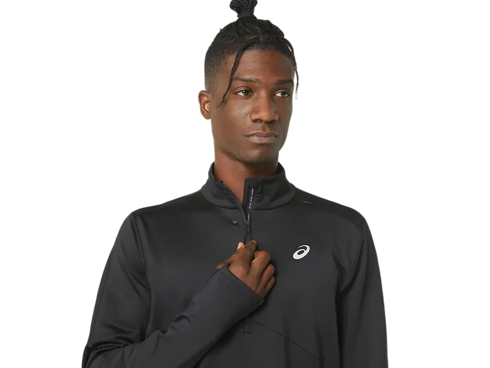 Store ASICS WINTER RUN 1/2 ZIP MID LAYER Performance Black/Graphite Grey