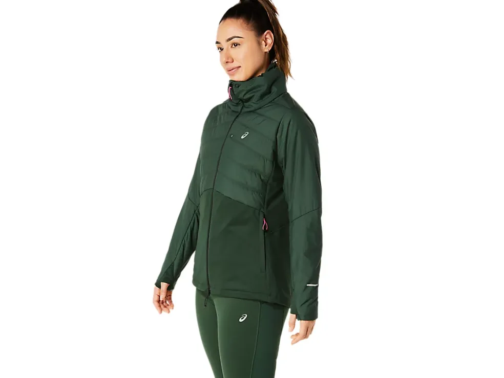 Discount ASICS WINTER RUN JACKET Rain Forest
