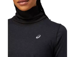 Shop ASICS WOOL RIB LONG SLEEVE TOP Performance Black/Graphite Grey