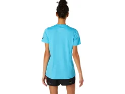 Clearance ASICS XG SHORT SLEEVE V-NECK Digital Aqua Heather