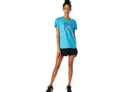 Clearance ASICS XG SHORT SLEEVE V-NECK Digital Aqua Heather