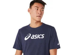 Best Sale ASICS XG SHORT SLEEVE LOCKUP LOGO TEE Peacoat Heather