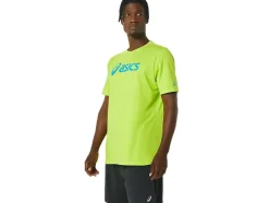 Outlet ASICS XG SHORT SLEEVE LOCKUP LOGO TEE Lime Zest