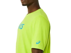 Outlet ASICS XG SHORT SLEEVE LOCKUP LOGO TEE Lime Zest