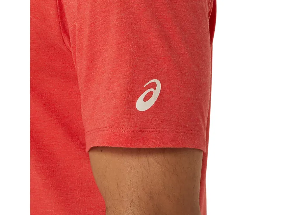 Flash Sale ASICS XG SHORT SLEEVE LOCKUP LOGO TEE Red Alert Heather